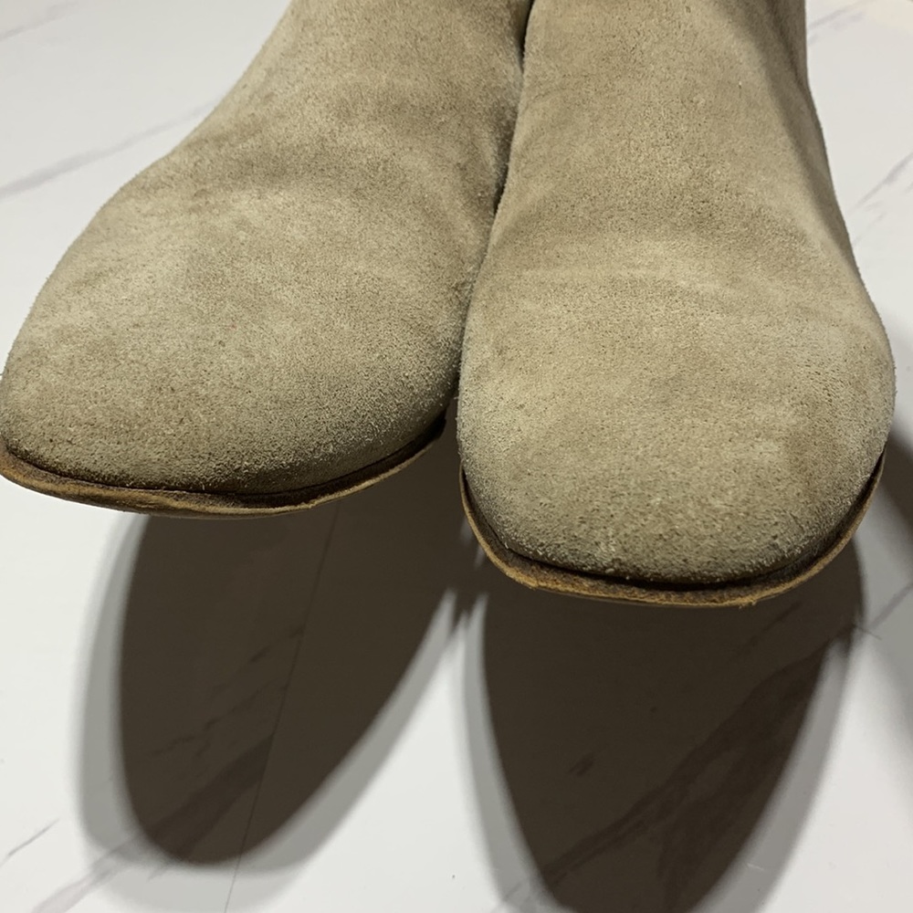 Coach Chrystie Suede Ankle Boots with Gold Buckle - Picture 13 of 16